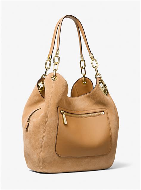 michael kors suede shoulder bag